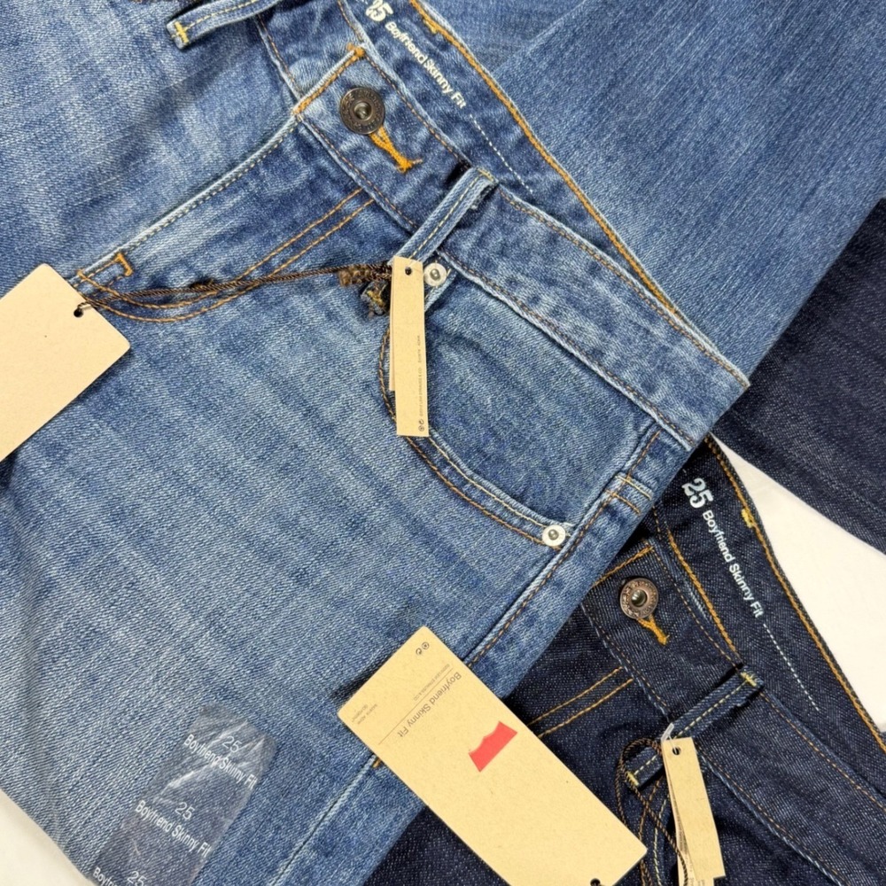 Levi's Boyfriend Skinny Jeans Womens 25 Blue Indigo Bundle 2 Pairs NWT